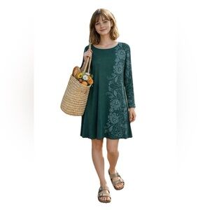 Apsara Organic Cotton Floral Graphic Design Dress Women’s Size XL